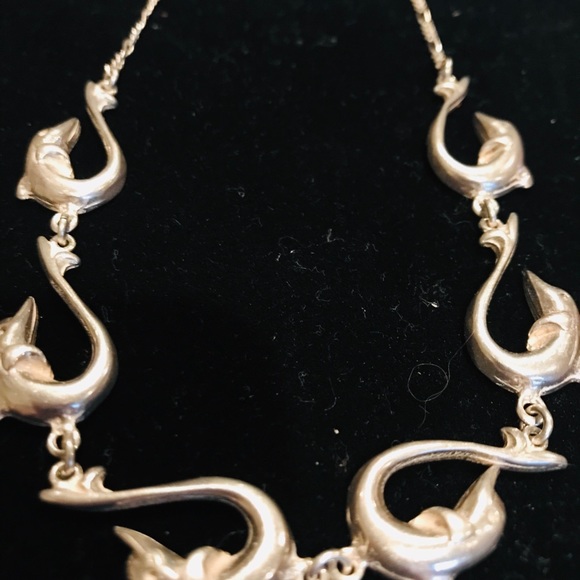 Italian dolphin necklace sterling silver